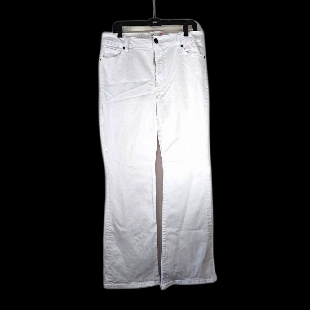CAbi Trouser Crisp White Jeans 5880 Long Size 12